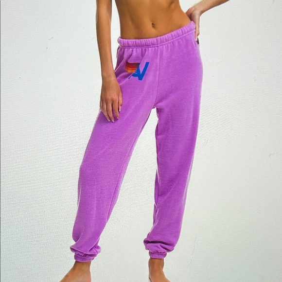 Aviator Nation Logo Sweatpants – Neon Purple Size XL - Picture 4 of 8